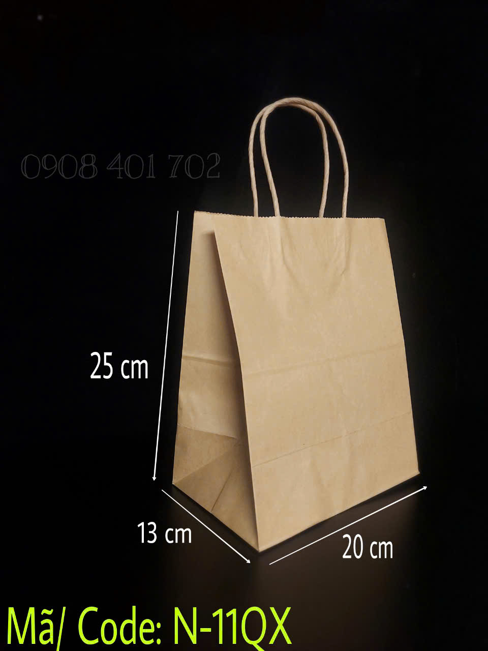 TÚI GIẤY KRAFT ĐÁY VUÔNG CÓ QUAI XÁCH